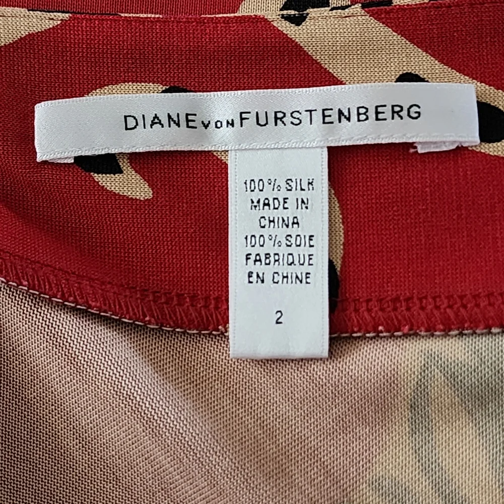 Diane von Furstenburg Red Tiger Estovan Silk Jersey Dress Size 2 - Picture 5 of 8